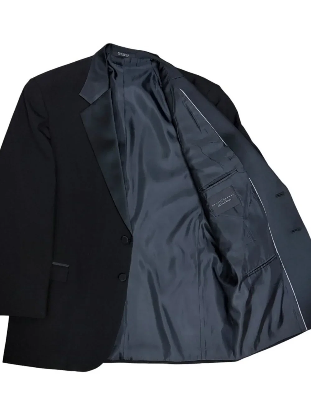 OSCAR DE LA RENTA Formal Blazer Tuxedo Jacket Luxury Black Sport Coat Mens 40R